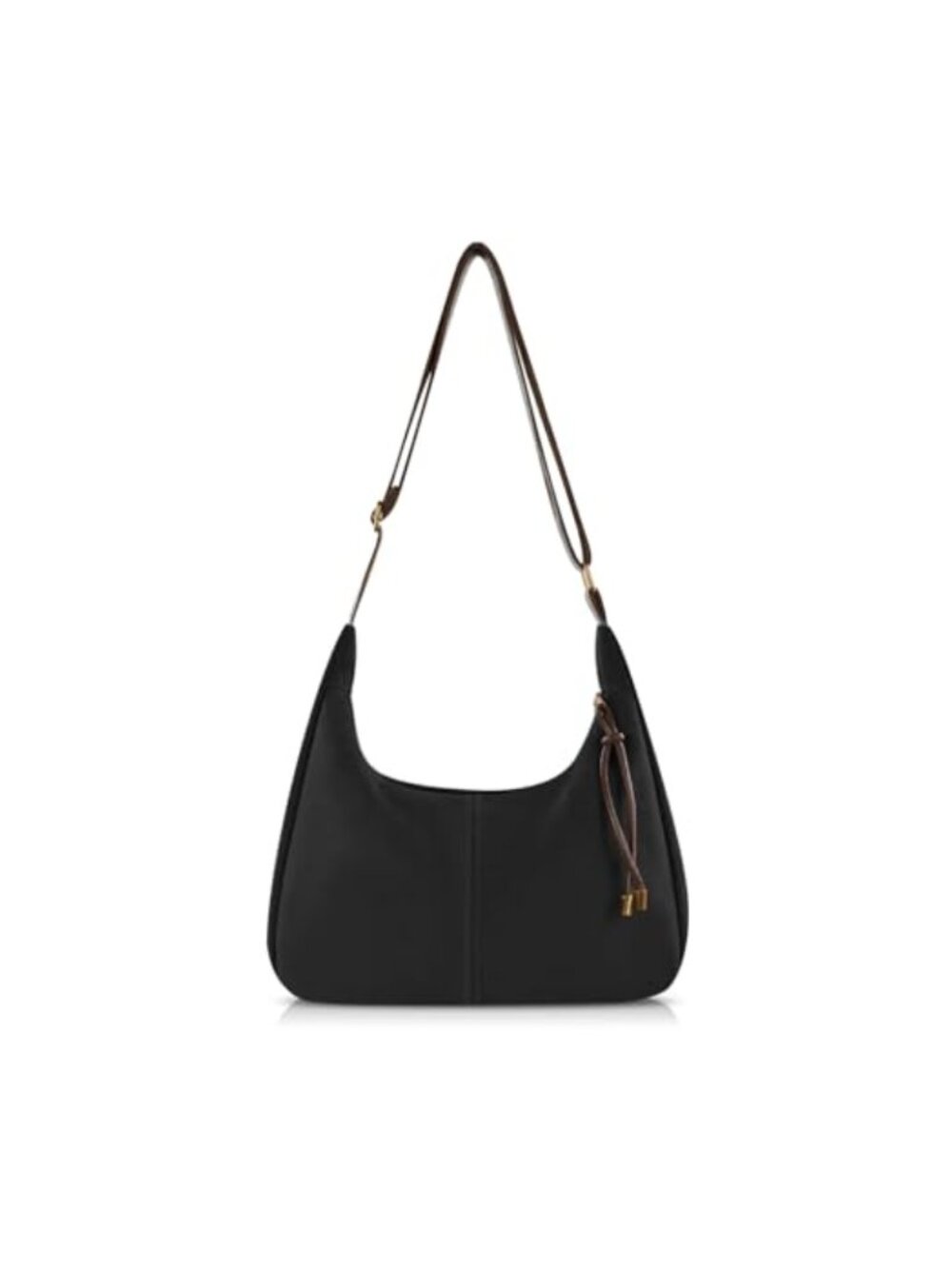 Faux Suede Tote Bag Medium Shoulder Handbag Adjustable Strap Zipper